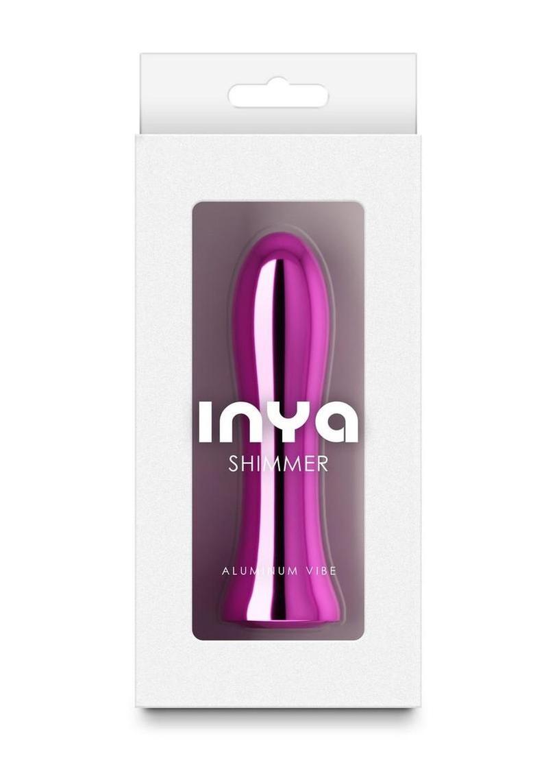 Inya Shimmer Rechargeable Steel Vibrator - Metal/Pink