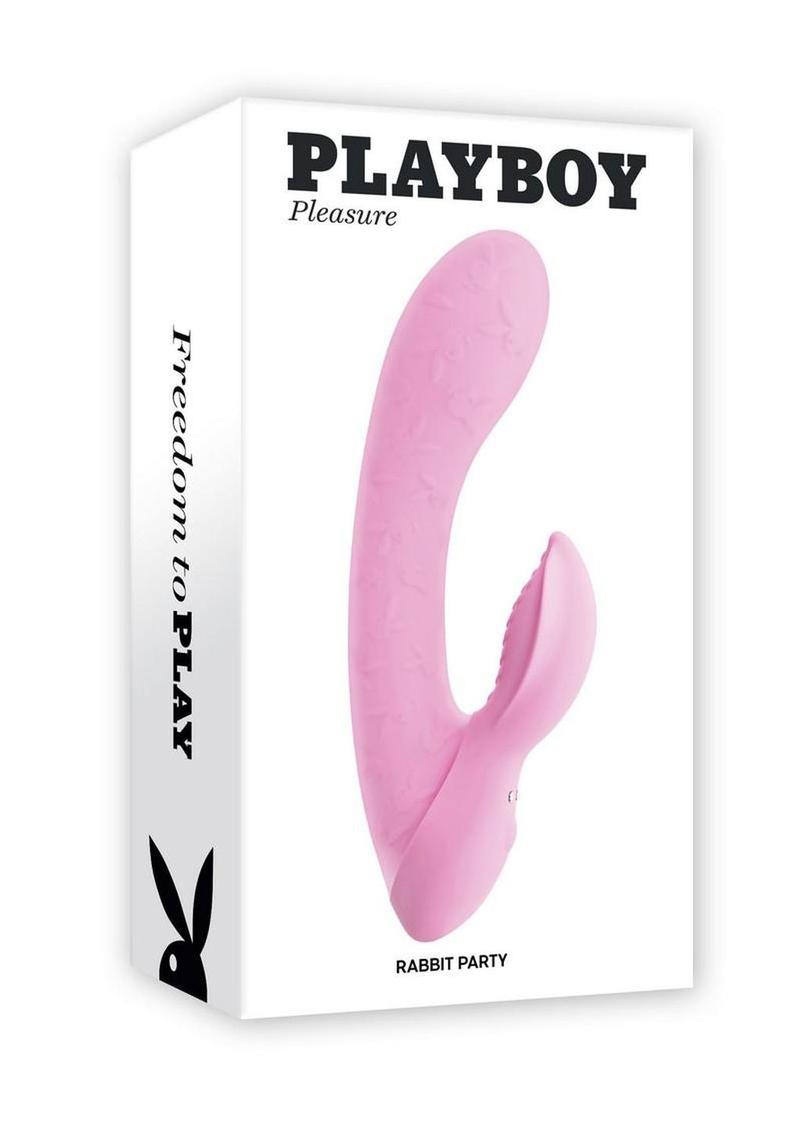 Playboy Rabbit Party Rechargeable Silicone Rabbit Vibrator - Purple