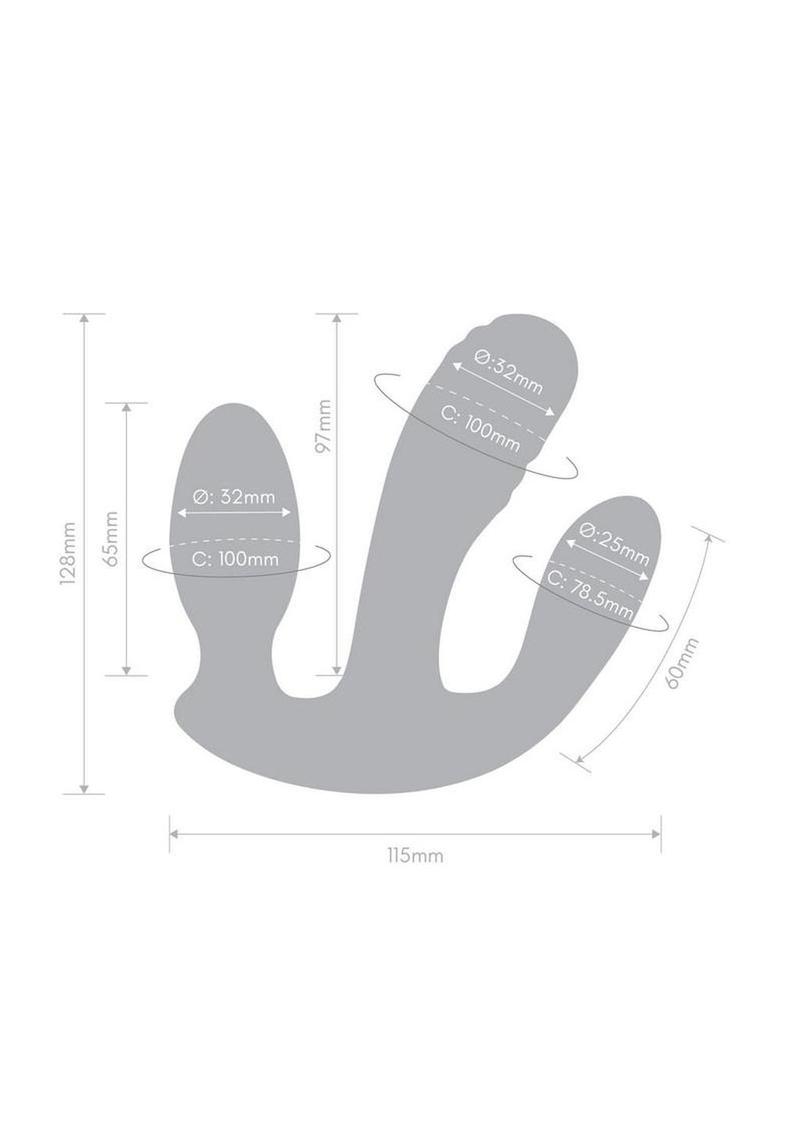 Together Blended Pleasure Rechargeable Silicone Triple Pronged Vibrator with Remote Control