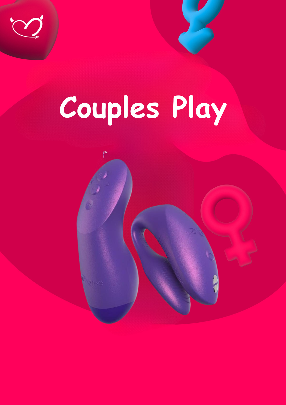 pink vibrator in pink box against red background