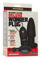 Deluxe Wonder Plug Inflatable Silicone Vibrating Butt Plug with Remote Control