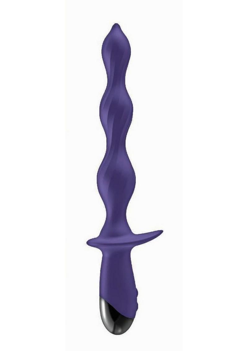 Ass-Sation Deep Dive Contoured Wand Rechargeable Silicone Anal Probe - Purple