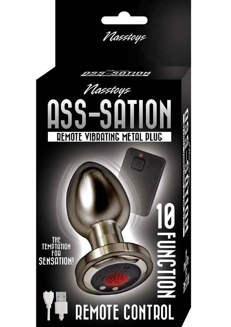 Ass-Sation Remote Control Rechargeable Vibrating Metal Anal Plug