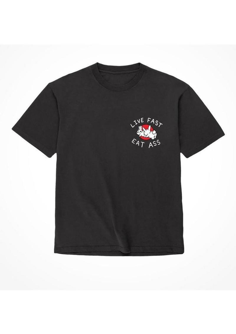 Assholes Live Forever Live Fast Eat Ass T-Shirt - Black - XLarge