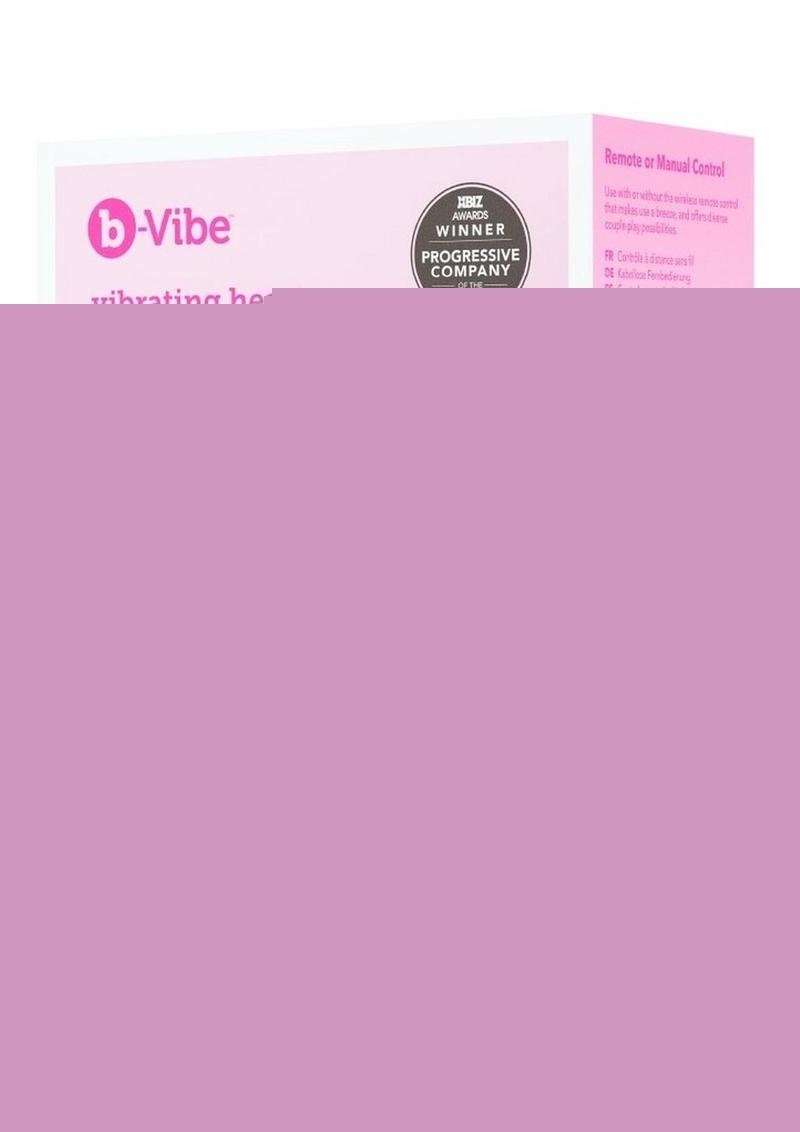 B-Vibe Vibrating Heart Shape Jewel Rechargeable Silicone Anal Plug with Remote - Pink - Medium/Small