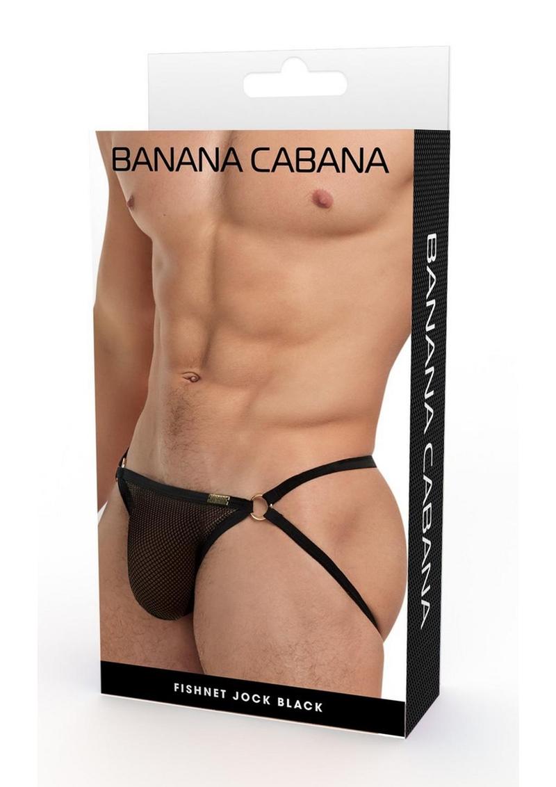 Banana Cabana Jock Mesh - Black - Large/XLarge