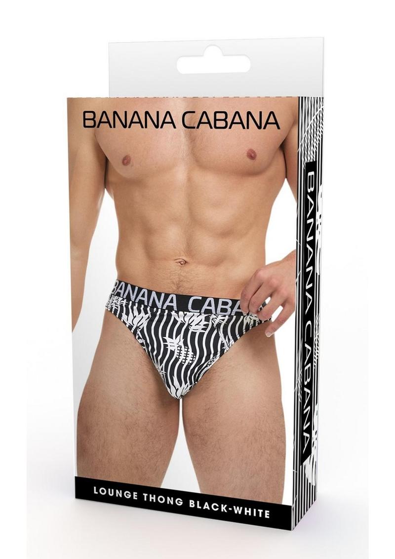 Banana Cabana Thong - Black/White - Large/XLarge