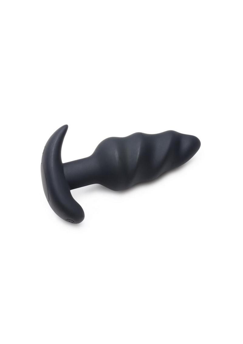 Bang! 21x Vibrating Silicone Rechargeable Swirl Butt Plug with Remote Control - True Pleasures