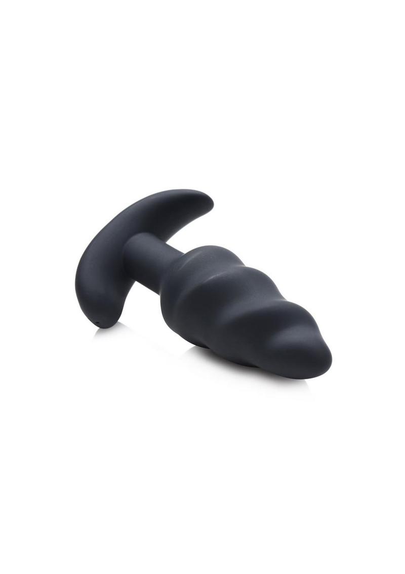 Bang! 21x Vibrating Silicone Rechargeable Swirl Butt Plug with Remote Control - True Pleasures