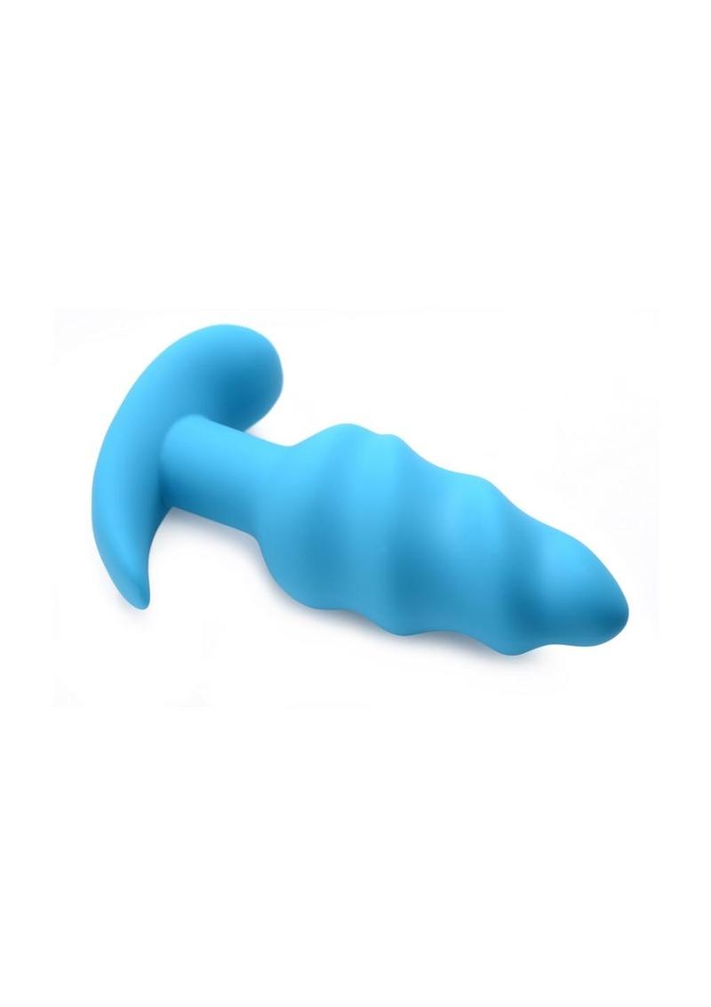 Bang! 21x Vibrating Silicone Rechargeable Swirl Butt Plug with Remote Control - True Pleasures