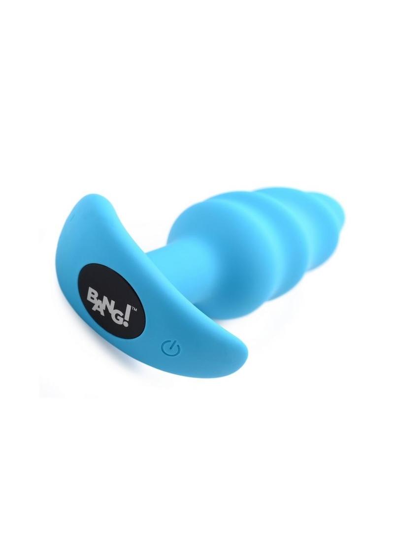 Bang! 21x Vibrating Silicone Rechargeable Swirl Butt Plug with Remote Control - True Pleasures