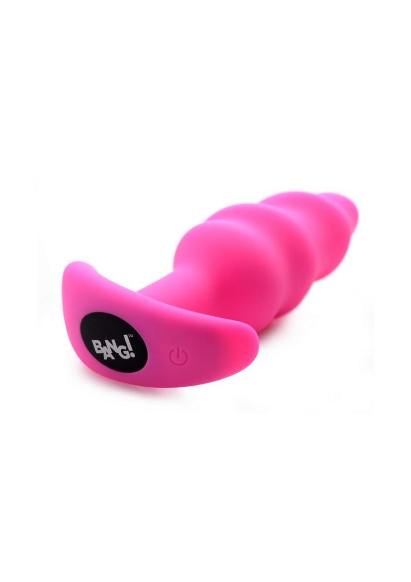 Bang! 21x Vibrating Silicone Rechargeable Swirl Butt Plug with Remote Control - True Pleasures