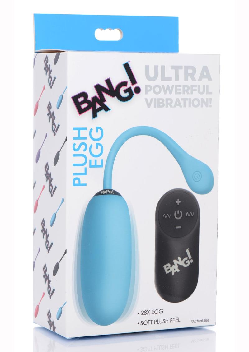 Bang! 28x Plush Silicone Rechargeable Egg with Remote Control - True Pleasures