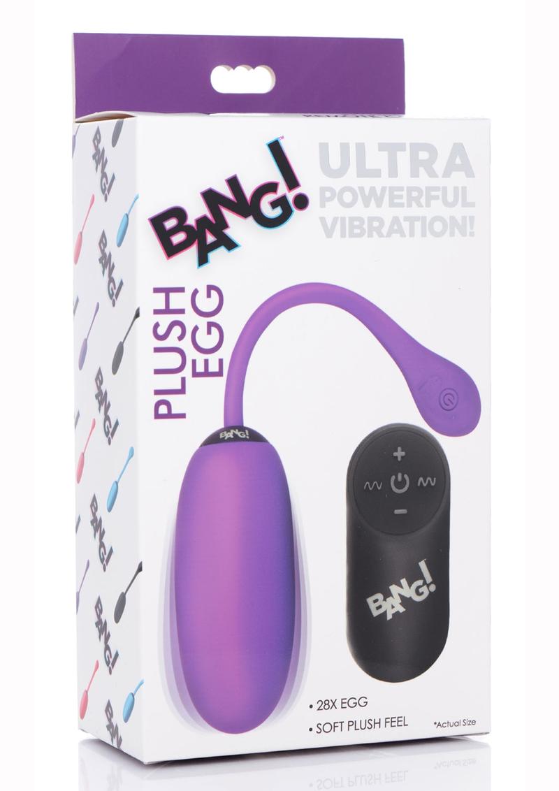 Bang! 28x Plush Silicone Rechargeable Egg with Remote Control - True Pleasures