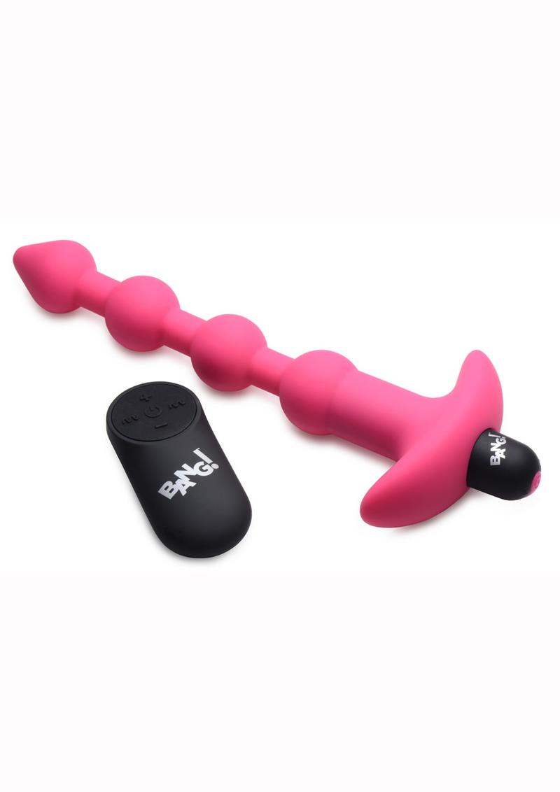 Bang! Vibrating Silicone Rechargeable Anal Beads with Remote Control - True Pleasures
