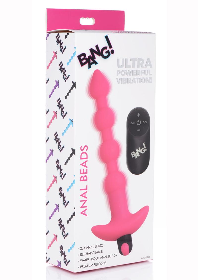 Bang! Vibrating Silicone Rechargeable Anal Beads with Remote Control - True Pleasures