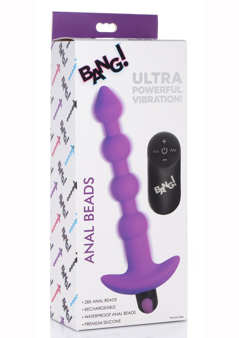 Bang! Vibrating Silicone Rechargeable Anal Beads with Remote Control - True Pleasures