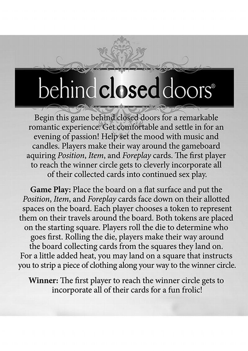 Behind Closed Doors A Board Game For Lovers - True Pleasures