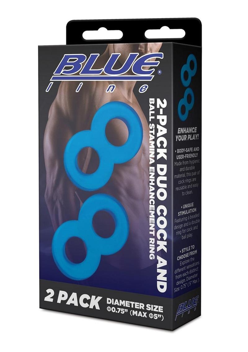 Blue Line Duo Cock and Ball Stamina Enhancement Ring - True Pleasures