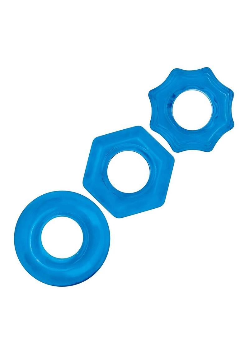 Blue Line Nuts and Bolts Stretch Cock Ring - True Pleasures