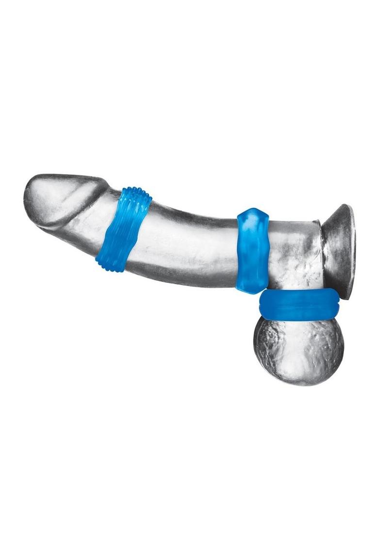 Blue Line Nuts and Bolts Stretch Cock Ring - True Pleasures