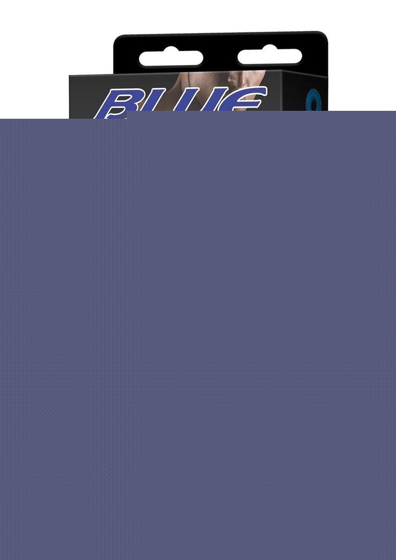 Blue Line Ultra-Slim Stretch Cock Rings - Blue - 3 Pack