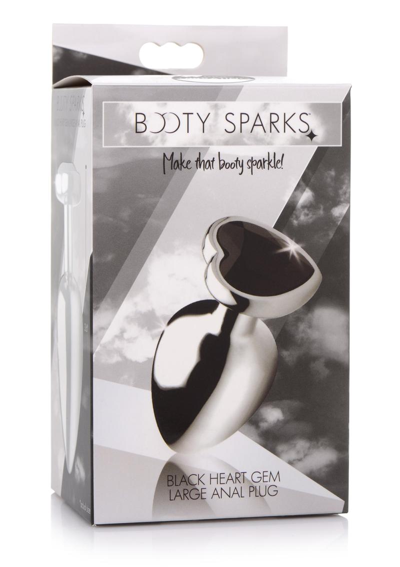 Booty Sparks Gemstones Black Heart Anal Plug - True Pleasures