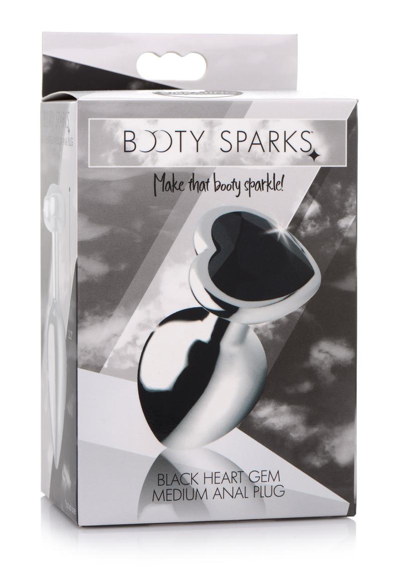 Booty Sparks Gemstones Black Heart Anal Plug - True Pleasures