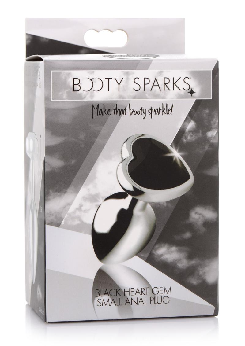 Booty Sparks Gemstones Black Heart Anal Plug - True Pleasures