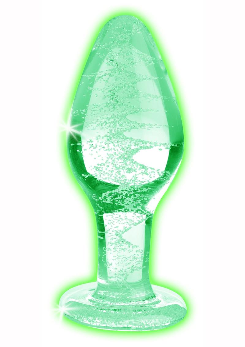 Booty Sparks Glow In The Dark Glass Anal Plug - True Pleasures