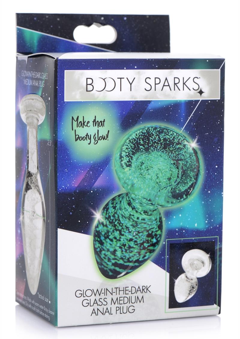 Booty Sparks Glow In The Dark Glass Anal Plug - True Pleasures