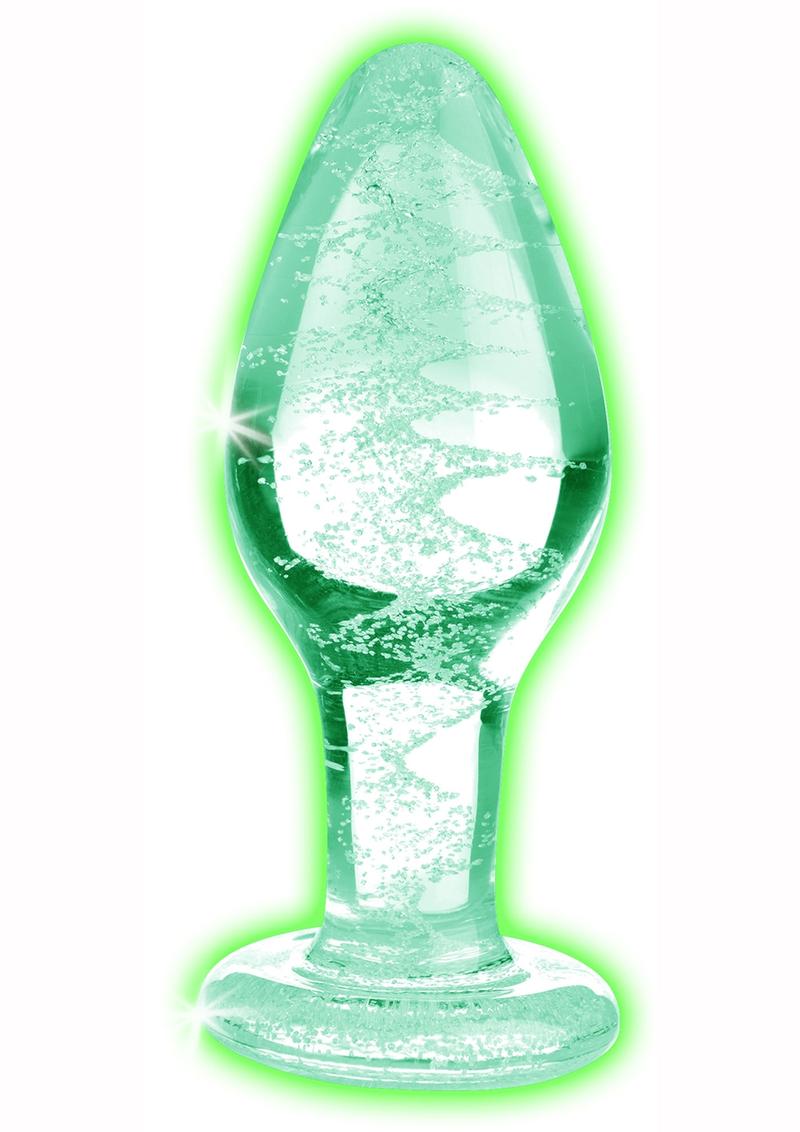 Booty Sparks Glow In The Dark Glass Anal Plug - True Pleasures