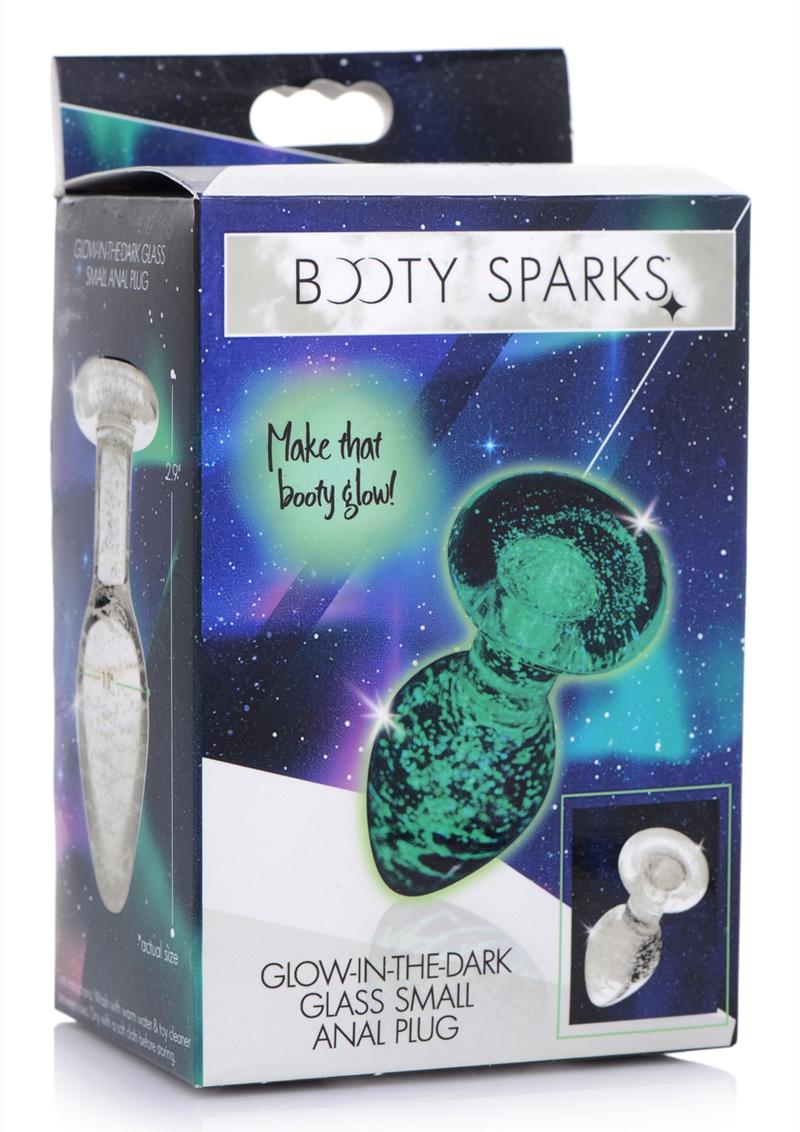 Booty Sparks Glow In The Dark Glass Anal Plug - True Pleasures