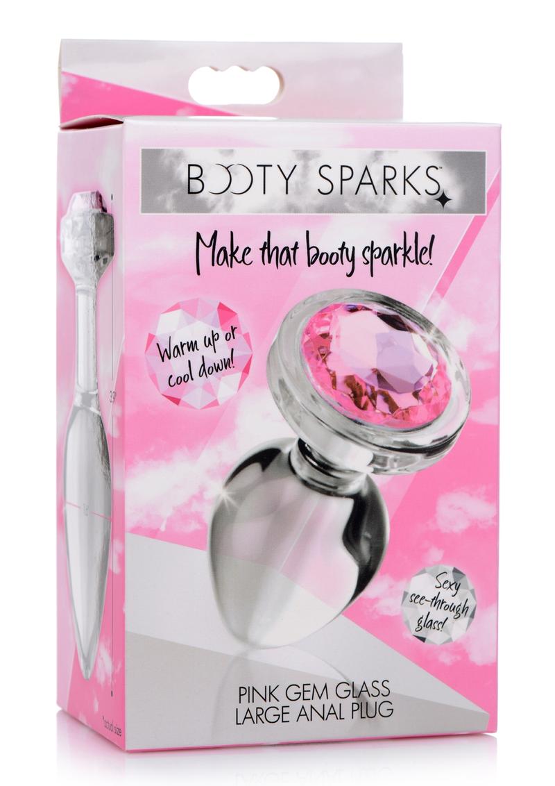Booty Sparks Pink Gem Glass Anal Plug - True Pleasures