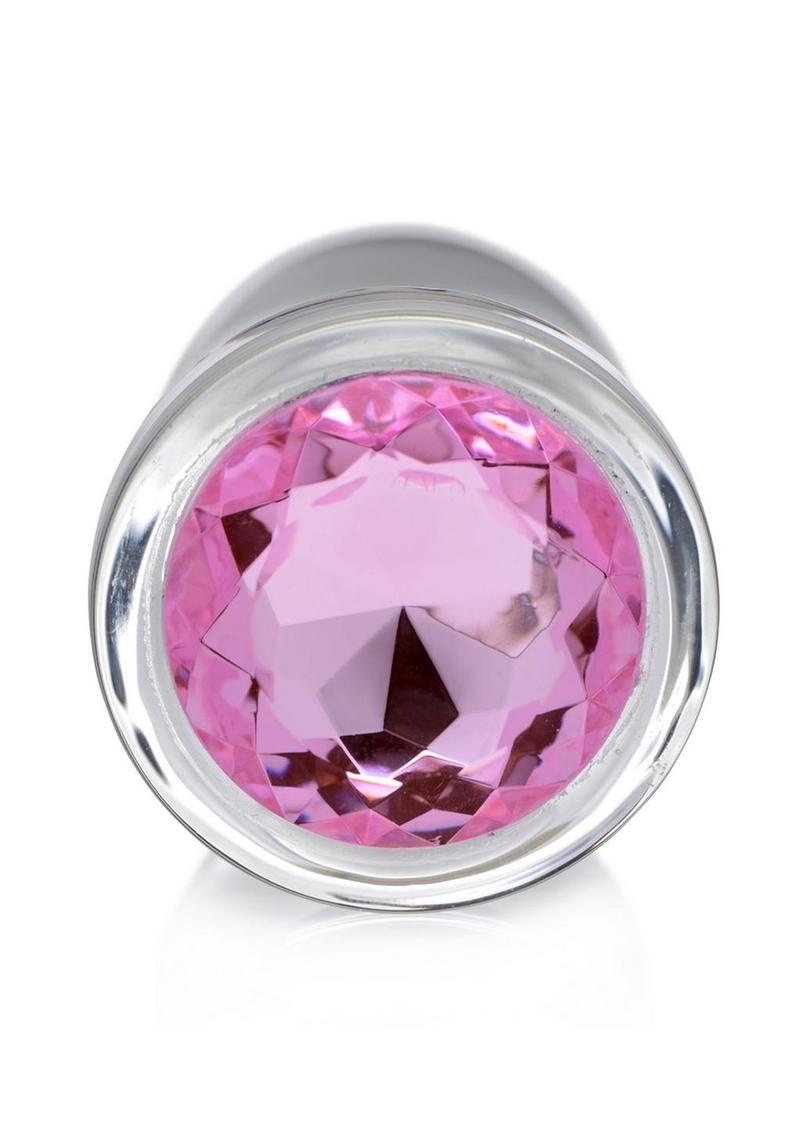 Booty Sparks Pink Gem Glass Anal Plug - True Pleasures