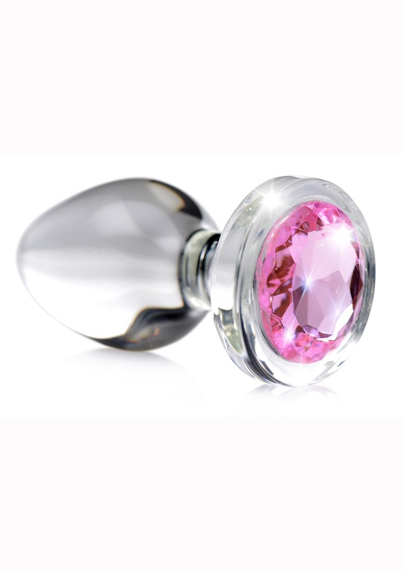 Booty Sparks Pink Gem Glass Anal Plug - True Pleasures