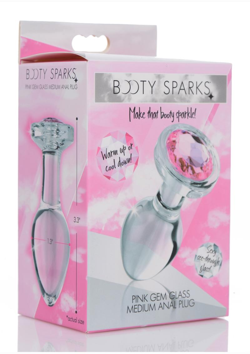 Booty Sparks Pink Gem Glass Anal Plug - True Pleasures
