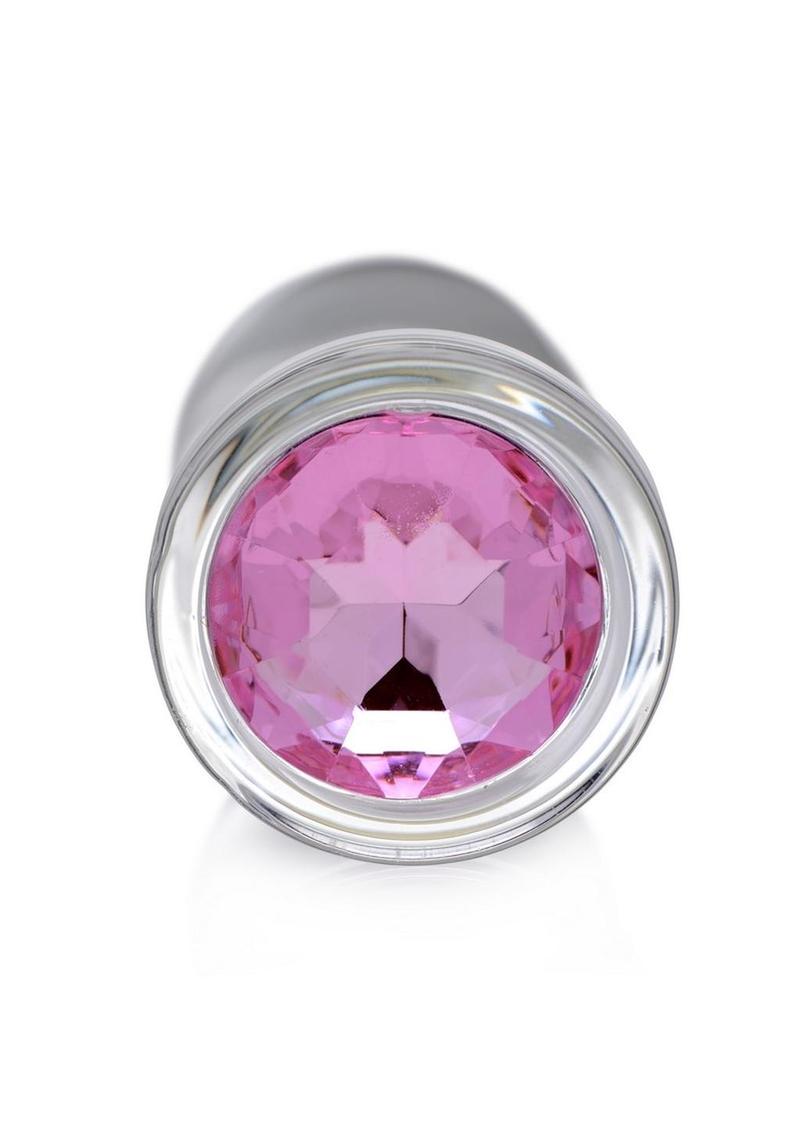 Booty Sparks Pink Gem Glass Anal Plug - True Pleasures