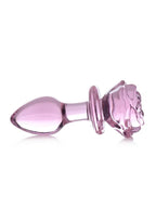 Booty Sparks Pink Rose Glass Anal Plug - True Pleasures