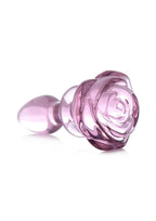 Booty Sparks Pink Rose Glass Anal Plug - True Pleasures
