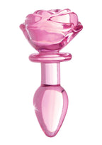 Booty Sparks Pink Rose Glass Anal Plug - True Pleasures