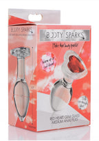 Booty Sparks Red Heart Glass Anal Plug - True Pleasures
