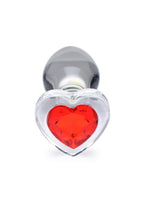 Booty Sparks Red Heart Glass Anal Plug - True Pleasures