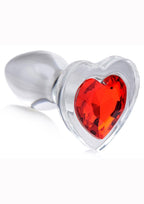 Booty Sparks Red Heart Glass Anal Plug - True Pleasures