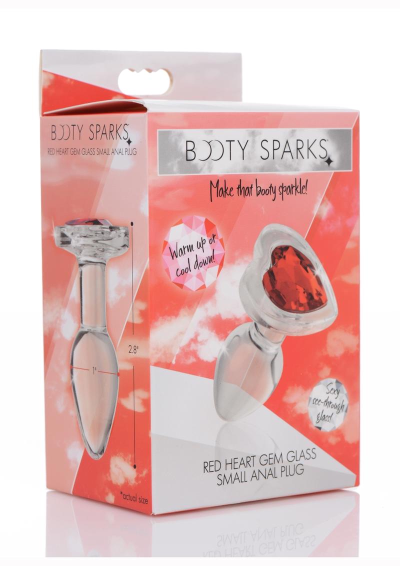 Booty Sparks Red Heart Glass Anal Plug - True Pleasures