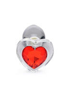 Booty Sparks Red Heart Glass Anal Plug - True Pleasures