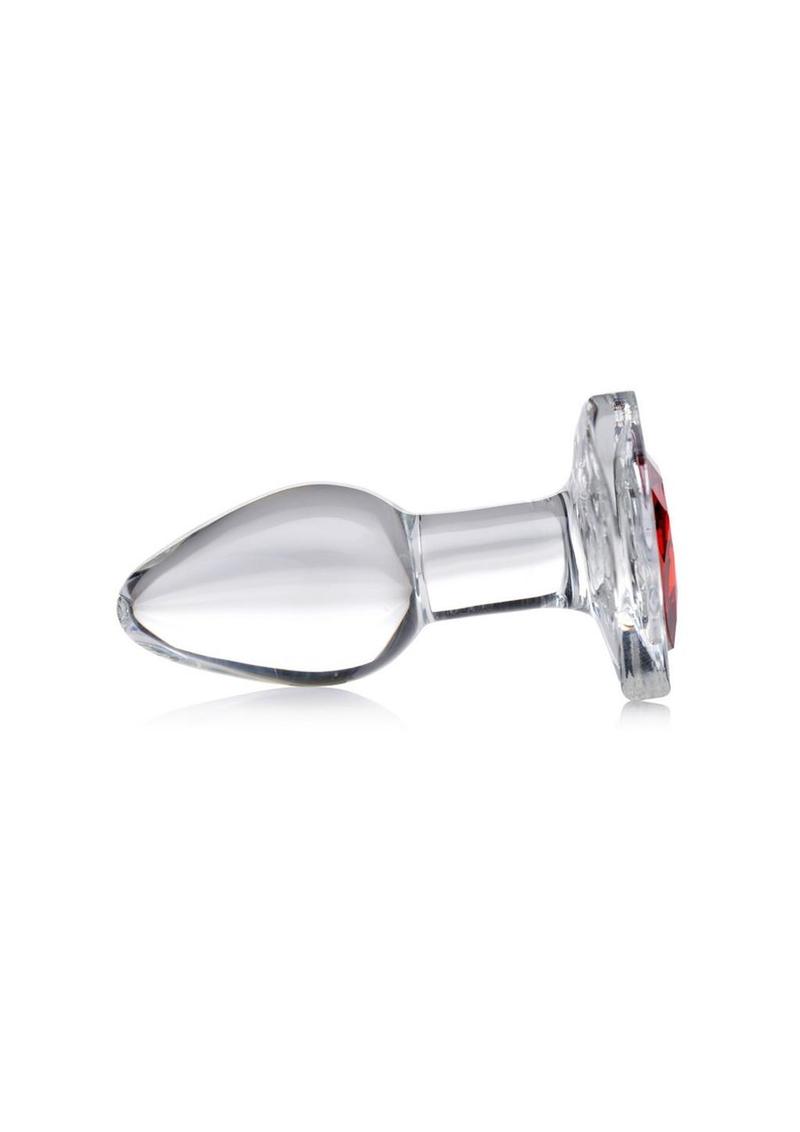 Booty Sparks Red Heart Glass Anal Plug - True Pleasures