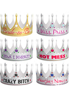 Bride-To-Be's Party Crowns - 6 Per Pack