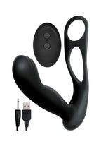 Butts Up Rechargeable Silicone Prostate Massager with Scrotum and Cock Ring - True Pleasures