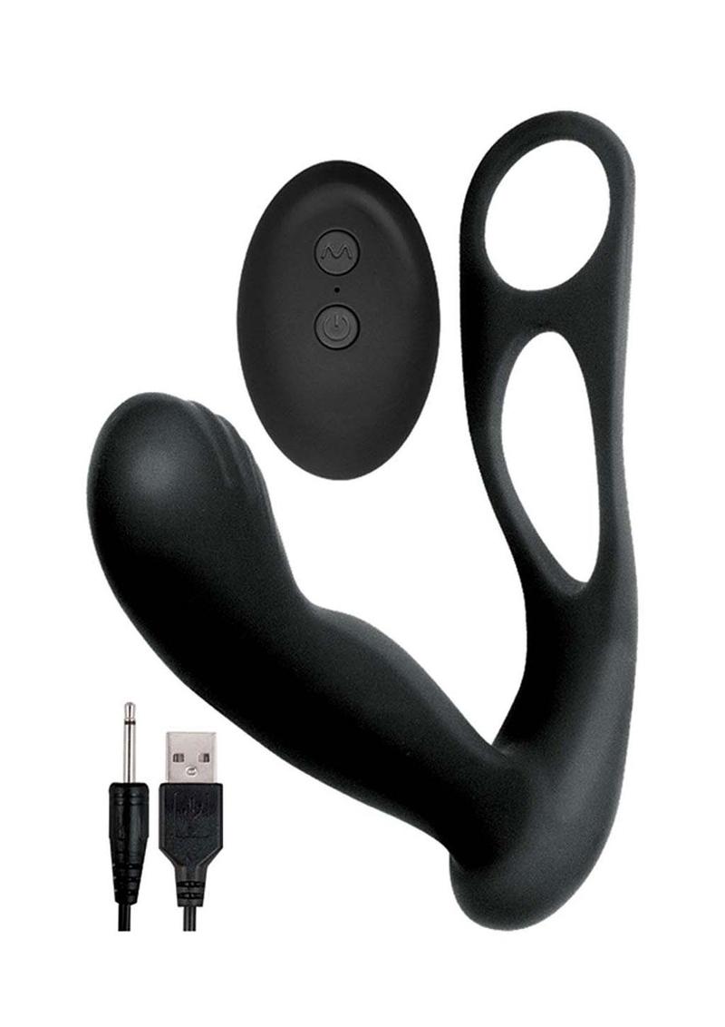 Butts Up Rechargeable Silicone Prostate Massager with Scrotum and Cock Ring - True Pleasures